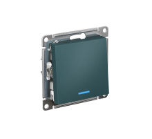 AtlasDesign Изумруд Выключатель 1-клавишный с подсветкой,сх.1а, 10АХ,механизм, быстрозажимные клеммы  ATN000813S  SE