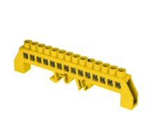 Шина "0" РЕ (8х12мм) 14 отверстий латунь желтый нейлоновый корпус комбинированный EKF PROxima  sn0-125-14-dpe  EKF