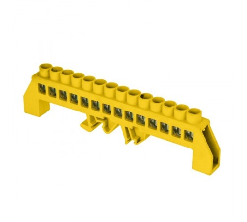 Шина "0" РЕ (8х12мм) 14 отверстий латунь желтый нейлоновый корпус комбинированный EKF PROxima  sn0-125-14-dpe  EKF