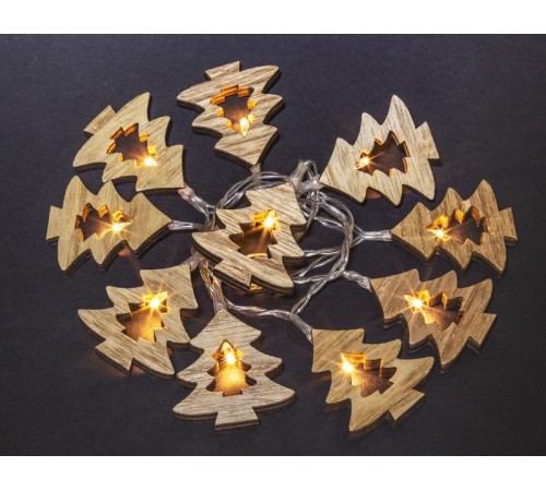 Гирлянда световая  NGF-D008-10WW-2AA-деревянные ёлочки  14046  Navigator