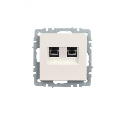 BRITE Розетка компьютерная 2-ая RJ45 кат.5E РК10-2-БрЖ жемчужный   BR-K20-1-K36  IEK