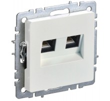 BRITE Розетка компьютерная 2-ая RJ45 кат.5E РК10-2-БрЖ жемчужный   BR-K20-1-K36  IEK