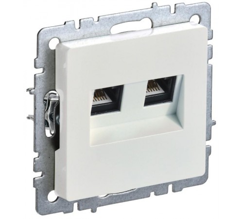 BRITE Розетка компьютерная 2-ая RJ45 кат.5E РК10-2-БрЖ жемчужный   BR-K20-1-K36  IEK