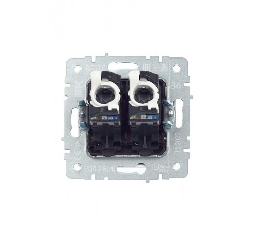 BRITE Розетка компьютерная 2-ая RJ45 кат.5E РК10-2-БрЖ жемчужный   BR-K20-1-K36  IEK