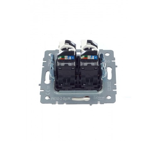 BRITE Розетка компьютерная 2-ая RJ45 кат.5E РК10-2-БрЖ жемчужный   BR-K20-1-K36  IEK