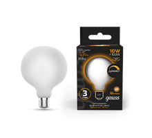Лампа светодиодная Filament G125 10W 1070lm 3000К Е27 milky диммируемая LED 1/20  187202110-D  Gauss