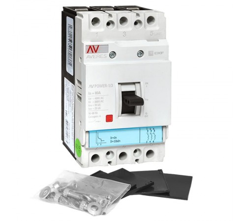 Выключатель автоматический AV POWER-1/3 80А 35kA TR  mccb-13-80-TR-av  EKF