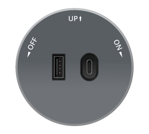 MultiTrack Графит Розетка 2хUSB (тип А+С) 18Вт, 5В/3А MTK13003G SE