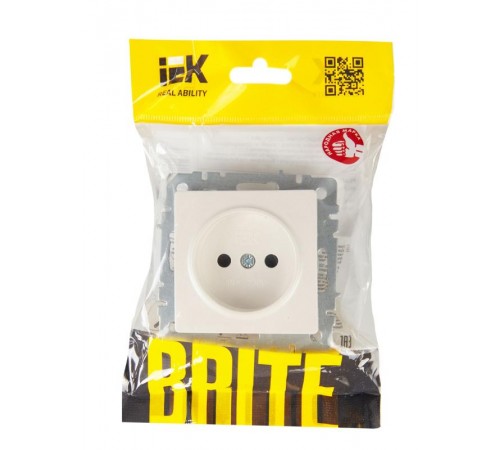 BRITE Розетка без заземления со шторками 10А РСш10-2-БрЖ жемчуг  BR-R13-10-K36  IEK