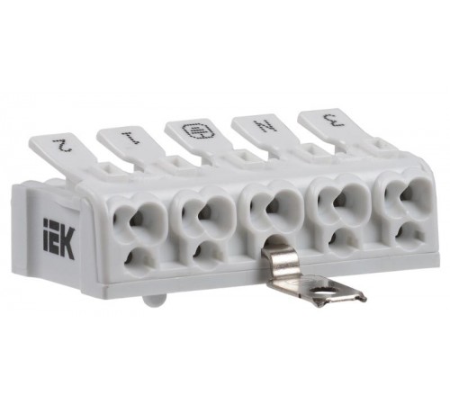 Клемма пружинная соединительная КСПнз5-3L+N+PE  UKZ-B06-5P-F1-E1-10  IEK