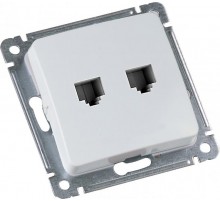 Розетка компьютерная и телефонная скрытой установки, механизм, цвет белый  РСКТ-440  HEGEL