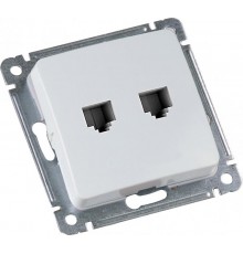 Розетка компьютерная и телефонная скрытой установки, механизм, цвет белый  РСКТ-440  HEGEL