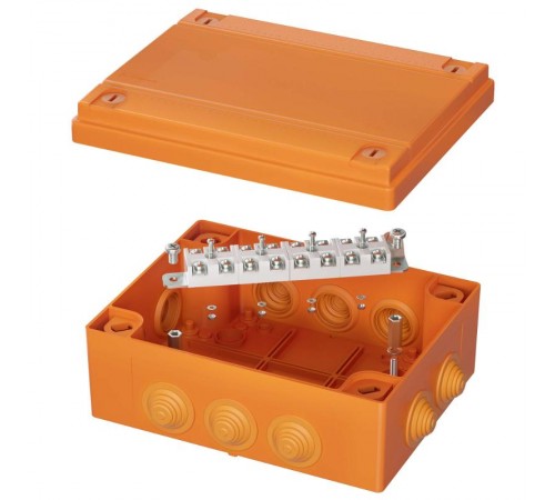Коробка распределительная пластиковая FS огн.,IP55,150х110х70мм, 12р, 450V,6A,4мм.кв с кабельными вводами и клеммниками  FSB211204  DKC