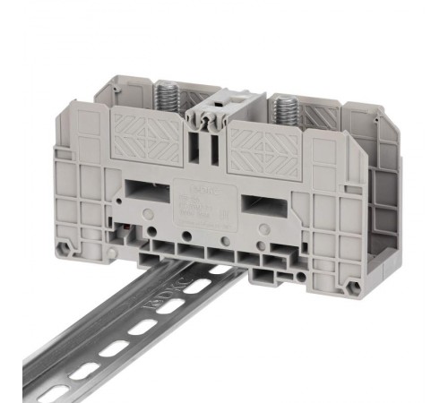 Клемма проходная, болтовой зажим, 2 точки подключения,  120 кв.мм, серая  FER-120  DKC