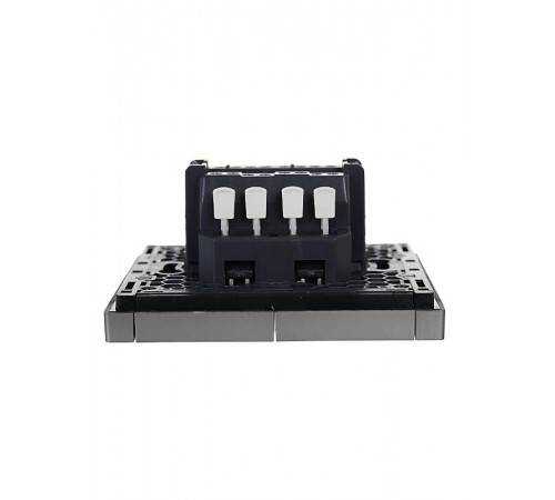 FORTE&PIANO Выключатель 2-клавишный проходной 10А FP507 сталь  FP-V22-0-10-1-K46  IEK