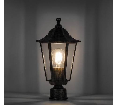 Светильник садово-парковый 6203 шестигранный на столб 100W E27 230V, черное золото  11139  Feron