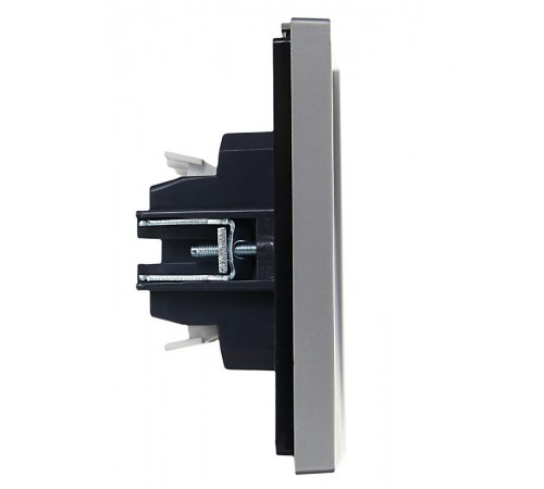 FORTE&PIANO Выключатель 2-клавишный проходной с индикацией 10А FP508 сталь  FP-V22-1-10-1-K46  IEK