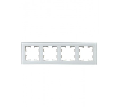 BRITE Рамка 4-ая РУ-4-2-БрБ стекло белый  BR-M42-G-K01  IEK