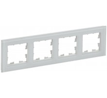 BRITE Рамка 4-ая РУ-4-2-БрБ стекло белый  BR-M42-G-K01  IEK