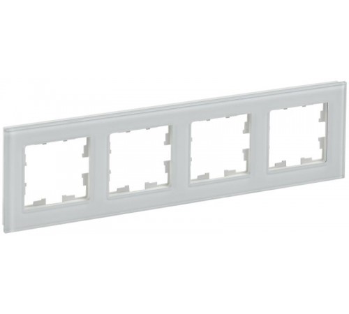 BRITE Рамка 4-ая РУ-4-2-БрБ стекло белый  BR-M42-G-K01  IEK