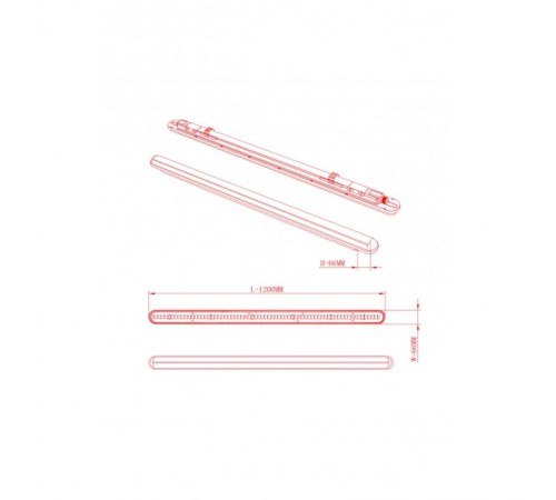 Светильник светодиодный линейный SPP-201-0-65K-L32 32Вт 6500K 4160Лм IP65 1200мм в линию до 10шт матовый  Б0057716  ЭРА