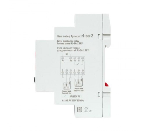 Реле контроля уровня для двух емкостей RL-SA-2 PROxima  rl-sa-2  EKF