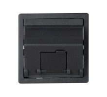 Розетка наклонная для передачи данных со шторкой на 1 разъем RJ45 цвета графит S82  82578-38  Simon