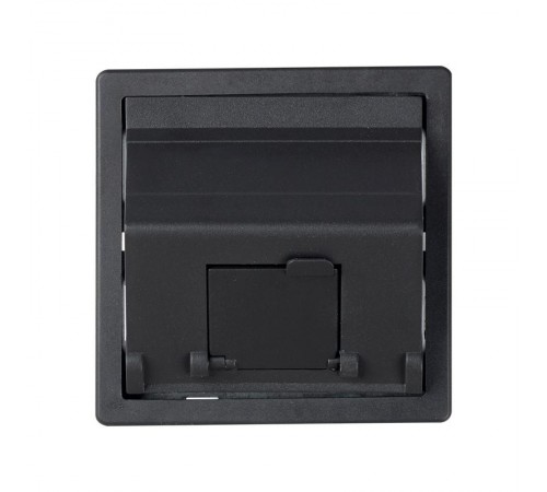 Розетка наклонная для передачи данных со шторкой на 1 разъем RJ45 цвета графит S82  82578-38  Simon