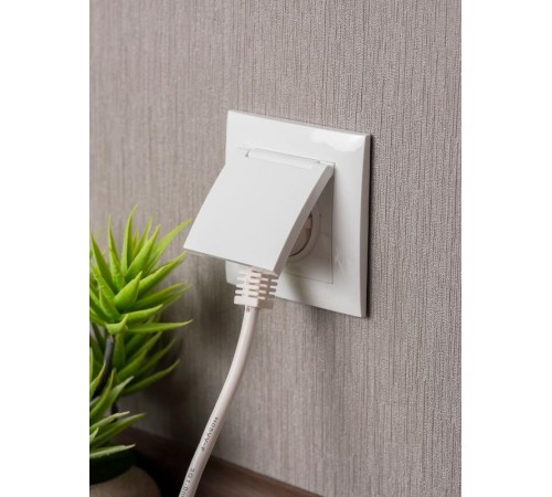 Валенсия розетка 1-местная с/з 16А белая с крышкой и защ. штор. EKF PROxima  EWV10-124-10  EKF