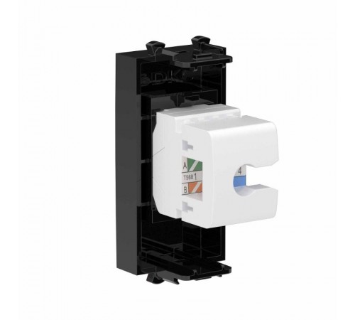 Телефонная розетка RJ-12 без шторки модульная, "Avanti", "Черный квадрат", 1 модуль  4402611  DKC