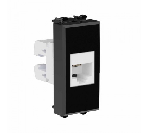 Телефонная розетка RJ-12 без шторки модульная, "Avanti", "Черный квадрат", 1 модуль  4402611  DKC