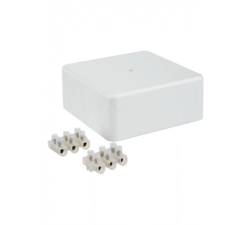 Коробка распределительная КМ41222 для о/п 104х104х44 мм белая (6 клемм 6мм2)  UKO10-100-100-044-K01  IEK