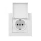 Валенсия розетка 1-местная с/з 16А белая с крышкой и защ. штор. EKF PROxima  EWV10-124-10  EKF
