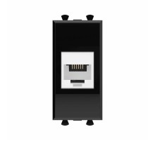 Телефонная розетка RJ-12 без шторки модульная, "Avanti", "Черный квадрат", 1 модуль  4402611  DKC