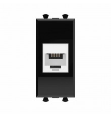 Телефонная розетка RJ-12 без шторки модульная, "Avanti", "Черный квадрат", 1 модуль  4402611  DKC