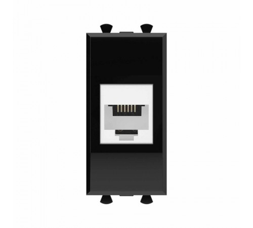 Телефонная розетка RJ-12 без шторки модульная, "Avanti", "Черный квадрат", 1 модуль  4402611  DKC