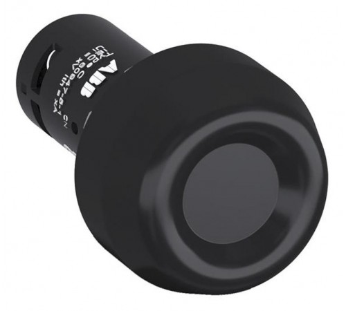 Кнопка усиленная CP6-10B-11 черная 1НО+1НЗ с резиновым колпачком IP69K  1SFA619105R1076  ABB