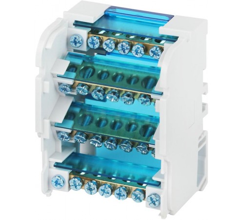 Аксессуары для клемм NO-224-15 ЭРА Шины на DIN-рейку в корпусе (кросс-модуль) ШНК 4х7 3L+PEN  Б0043933  ЭРА
