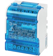 Аксессуары для клемм NO-224-15 ЭРА Шины на DIN-рейку в корпусе (кросс-модуль) ШНК 4х7 3L+PEN  Б0043933  ЭРА