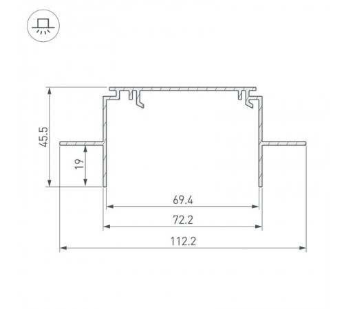 Профиль-держатель TEK-POWER-RW70F-GH16-2000  019885  Arlight