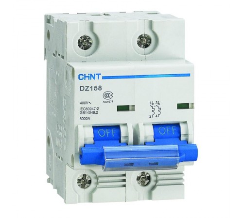 Выключатель автоматический двухполюсный DZ158-125H 2P 125A 10kA х-ка (8-12In) (R)  158108  CHINT
