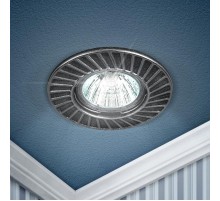 Светильник встраиваемый ST6 CH/BK штампованный MR16,12V/220V, 50W черный/хром  Б0036489  ЭРА