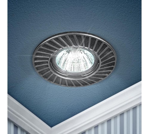 Светильник встраиваемый ST6 CH/BK штампованный MR16,12V/220V, 50W черный/хром  Б0036489  ЭРА