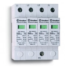 Устройство защиты от импульсных перенапряжений УЗИП тип 2 (4 варистора); модульный, без доп.контакта; степень защиты IP20  7P2582750020  Finder