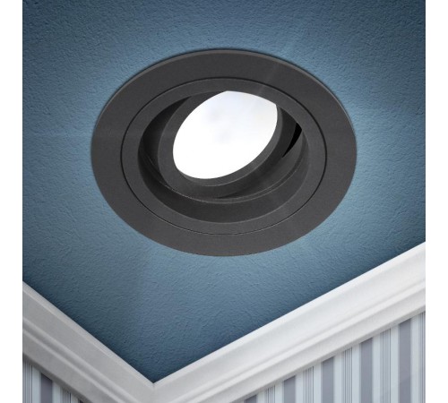 Светильник встраиваемый алюминиевый KL84 BK MR16/GU5.3 черный  Б0054347  ЭРА