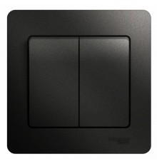 Glossa Антрацит Выключатель 2-клавишный, сх.5, 10АХ (в сборе)  GSL000752  SE