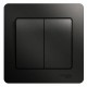 Glossa Антрацит Выключатель 2-клавишный, сх.5, 10АХ (в сборе)  GSL000752  SE