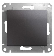 Glossa Графит Выключатель 2-клавишный, сх.5, 10AX  GSL001351  SE