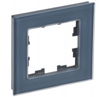 BRITE Рамка 1-ая РУ-1-2-Бр стекло маренго матовый  BR-M12-G-31-K35  IEK