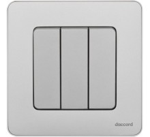 Inspiria Алюминий Выключатель 3-клавишный 10АХ 250В винтовые зажимы  673542  Legrand